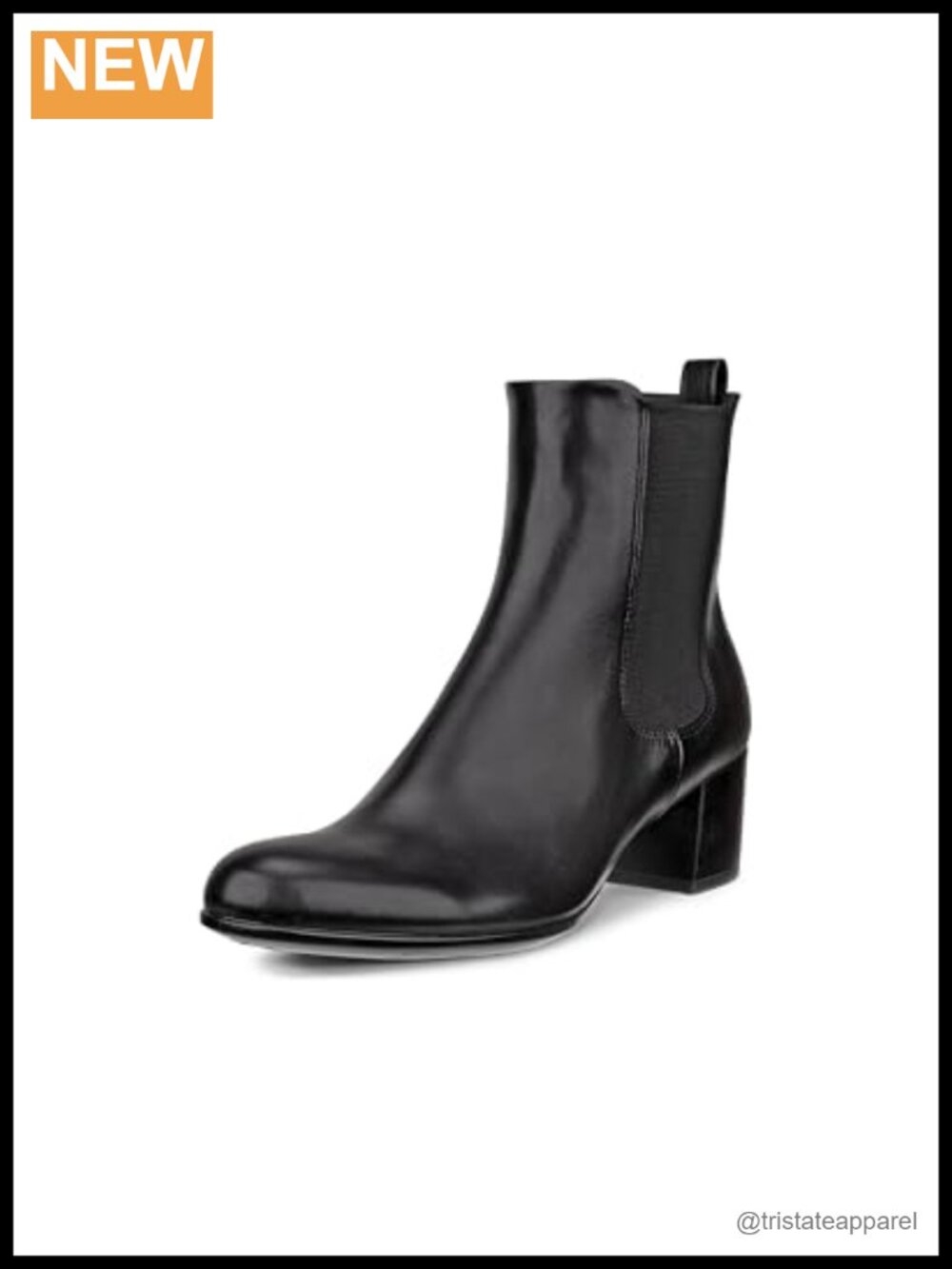 ECCO Chelsea Boots Ankle Bootie Leather Round Toe 35mm Heel Pull-On